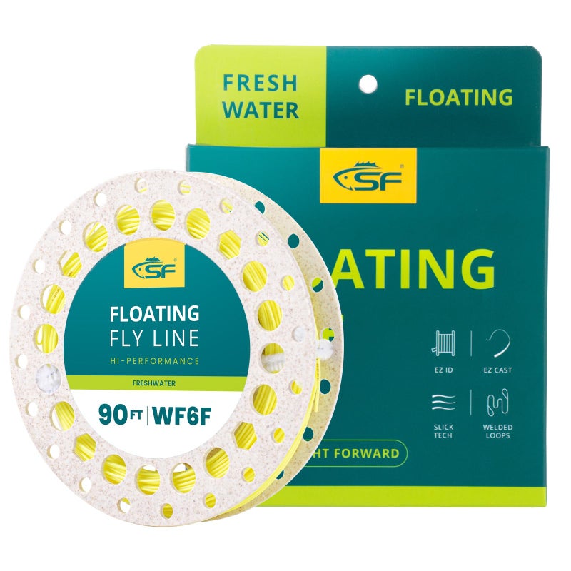 SF Fly Fishing Line with Welded Loop Weight Forward Floating Fly Line WF6F 90FT - Image 1